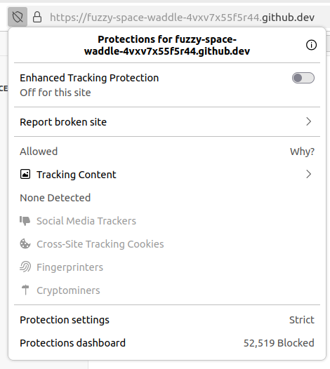 Enhanced Tracking Protection settings